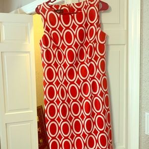 Red patterned dress